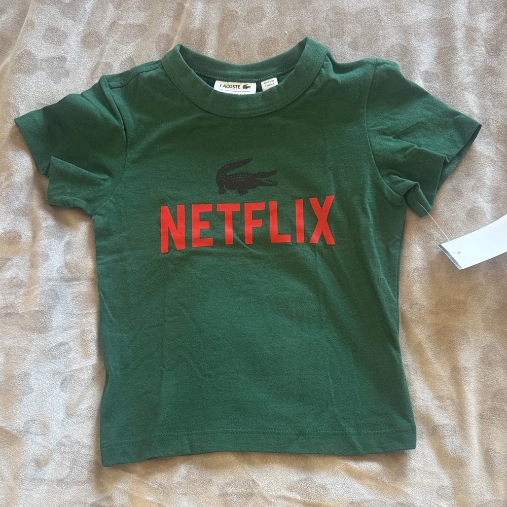 Lacoste Kids Green Tee with Red Logo